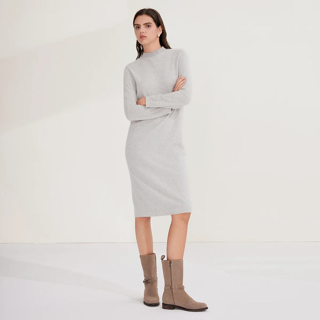 Luxury Knit Winter Long Sleeve Slim Fit Elegant Maxi Dress